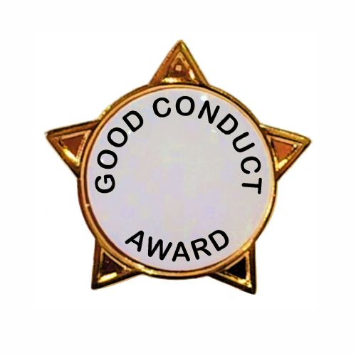 GOOD CONDUCT AWARD star badge